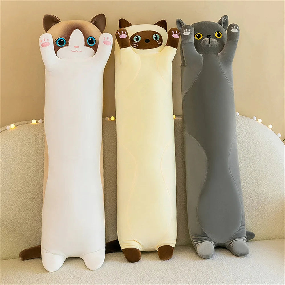 Cat Island Plush Pillow Doll – Long Cat Doll for Sleeping, Home Decor, & Gifts 🐱💤