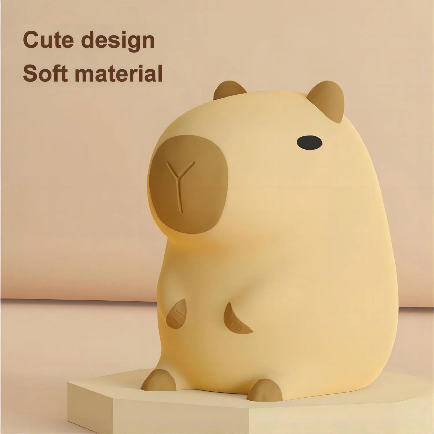 Cute Cartoon Capybara Silicone Night Light – USB Rechargeable Sleep Lamp for Children's Room Decor 🐾🌙