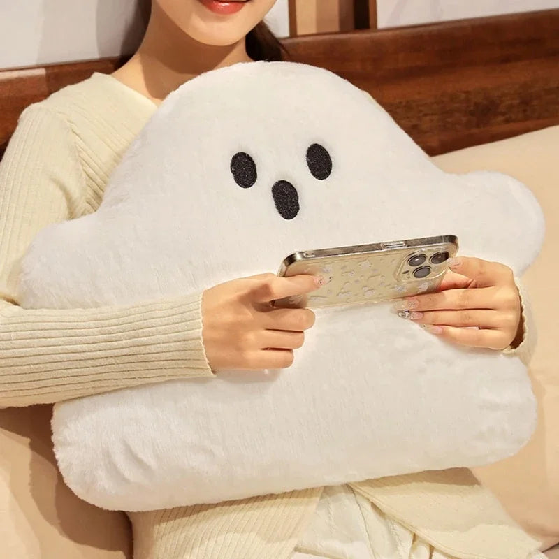 Halloween Ghost Plush Throw Pillow – Soft Stuffed Cushion for Home, Bedroom & Party Decor 🎃👻