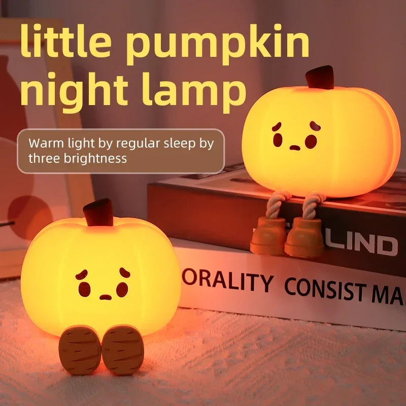 Pumpkin Halloween LED Night Light – Cute Ghost Lamp for Kids' Bedroom, Nursery, or Bedside 🎃👻