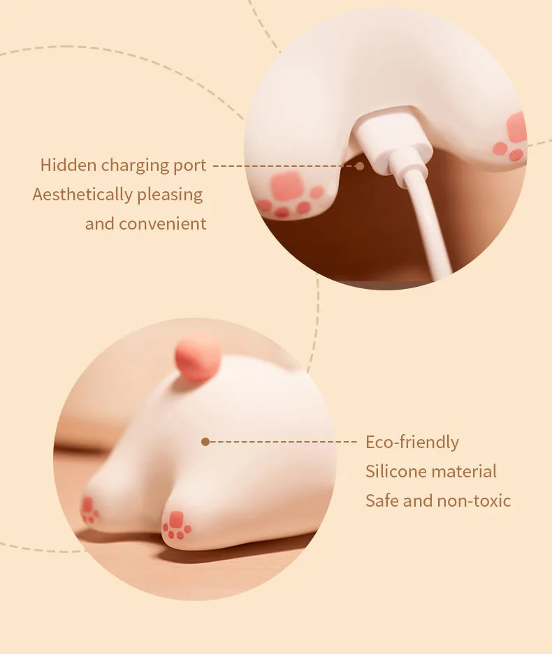 Cute Rabbit LED Night Light – Soft Silicone Bedside Lamp for Kids – USB Rechargeable with Timer Function 🐰💡