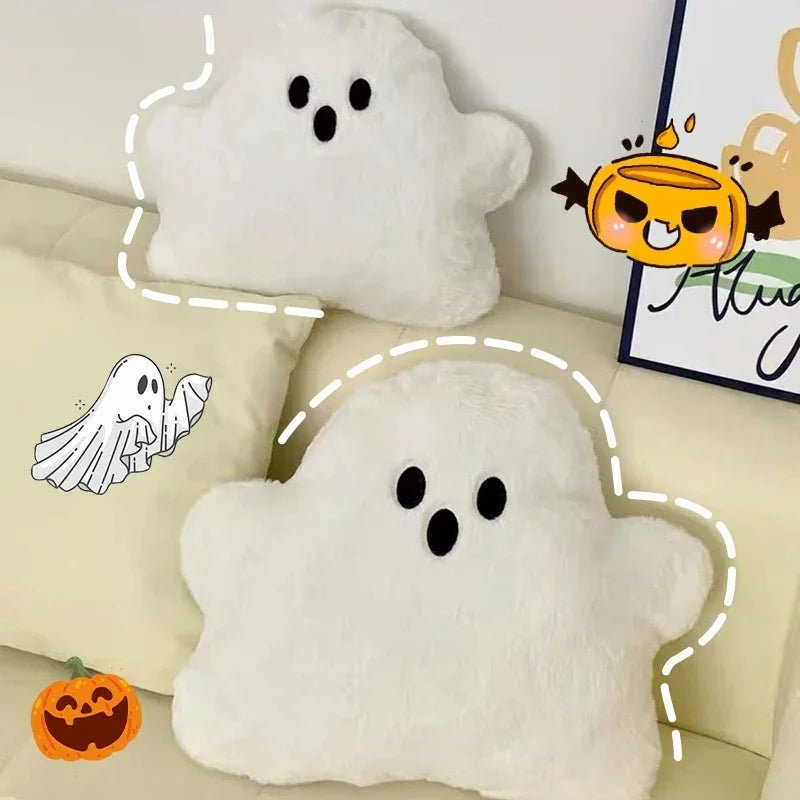 Halloween Ghost Plush Throw Pillow – Soft Stuffed Cushion for Home, Bedroom & Party Decor 🎃👻